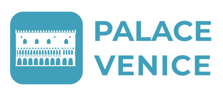 Palace Venice logo featuring a stylized white palace illustration on a blue rounded square.