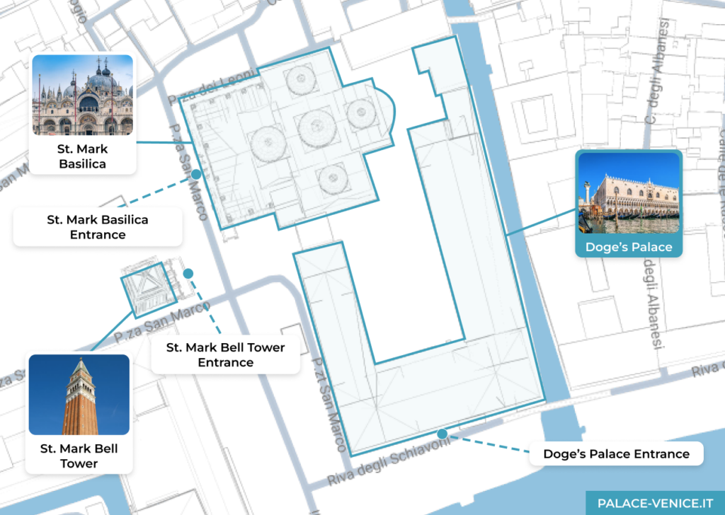map doge palace st mark basilica st mark bell tower